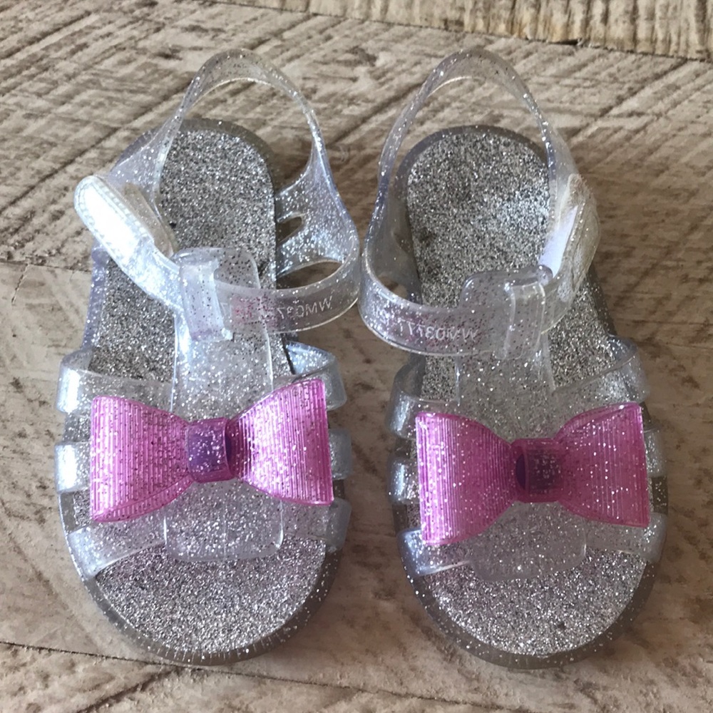 Size 5 sparkly jelly sandals for toddler girls